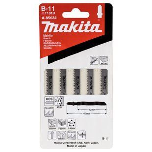 Пиляльні полотна для лобзика HCS: дерево, рівне пиляння Makita B-11 (T101B) A-85634 A-85634 фото